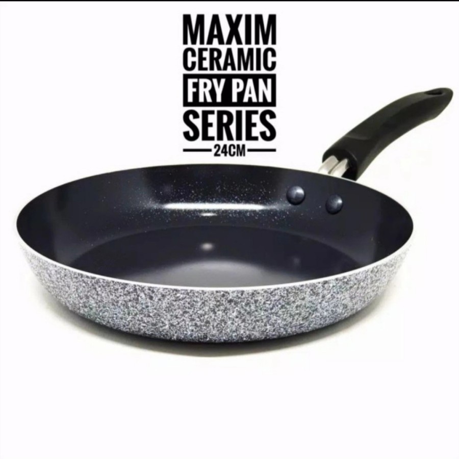 MAXIM CERAMIC WOK 30 CM TUTUP KACA ORI + 24CM FRYPAN BERGARANSI RESMI