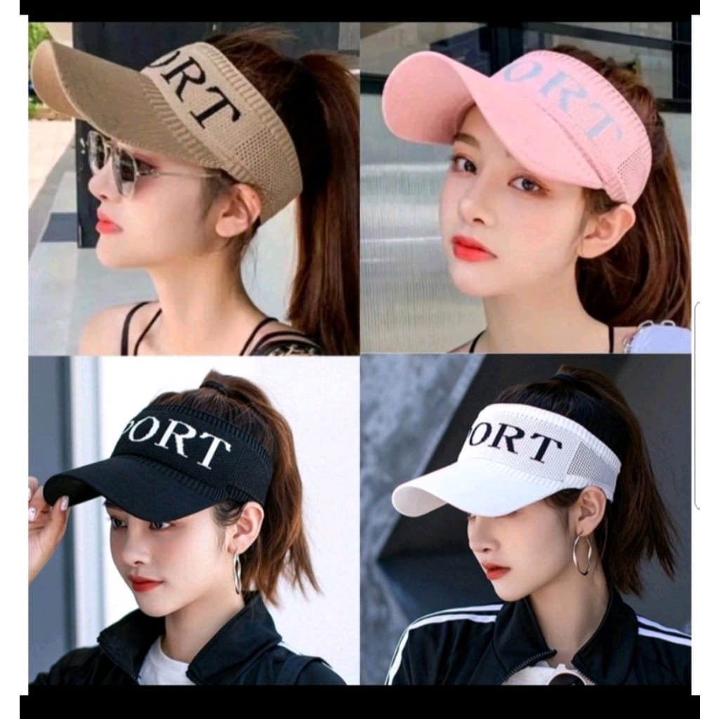 Topi Golf Tennis Rajut Katun Elatis Korea Topi Sporty Wanita Topi Jogging Baseball Topi Summer