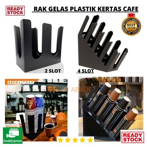 Rak Tempat Gelas Plastik Kertas Kopi 2 Dan 4 Slot Profesional 114149