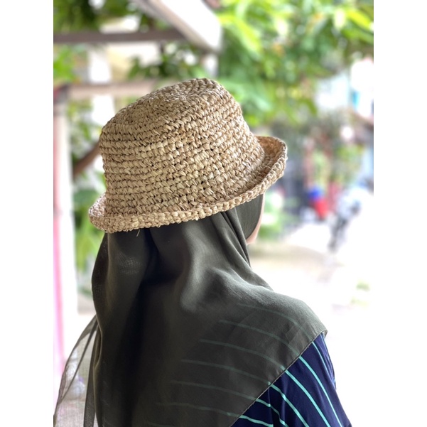 Topi bulat gajih/topi pantai/topi santai