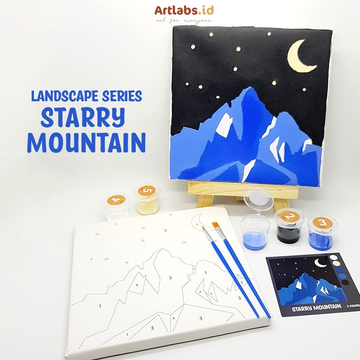 

Wow Starry Mountain - Paint By Number 5 Color [Landscape Series] Paint Kit Sale!!!
