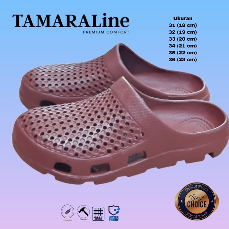 Sepatu Sandal Selop Slide Slip on Karet Anak / Remaja - TAMARALINE 200 / Bahan Premium Lentur Empuk Ringan Kuat Anti Slip Anti Air / Model Casual Santai Rumah Outdoor Kamar Mandi  Murah Original