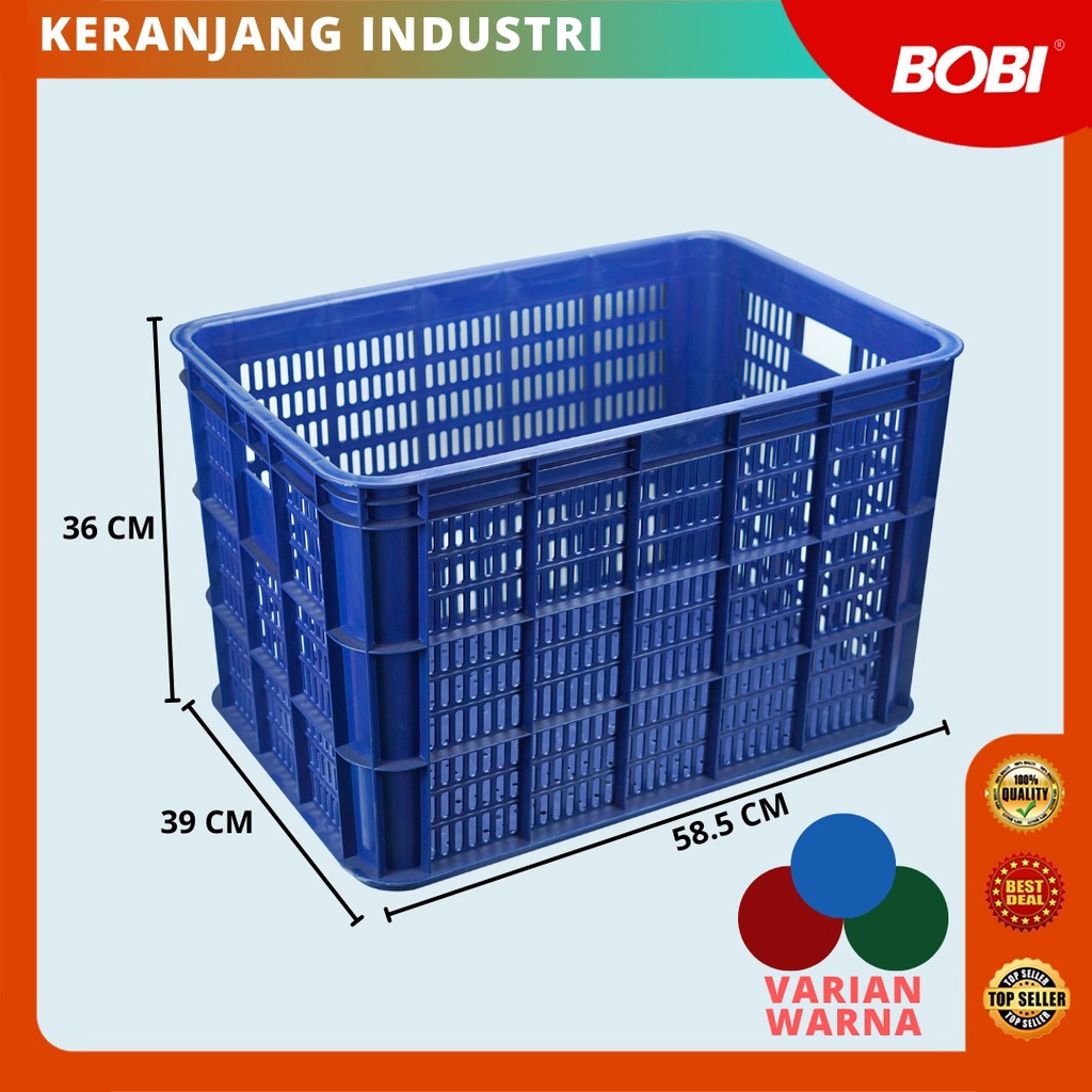 Keranjang atau Container Industri Besar Kode 921 // Keranjang Multifungsi Ukuran +- 62x42x35cm Merk BOBI - Warna Random