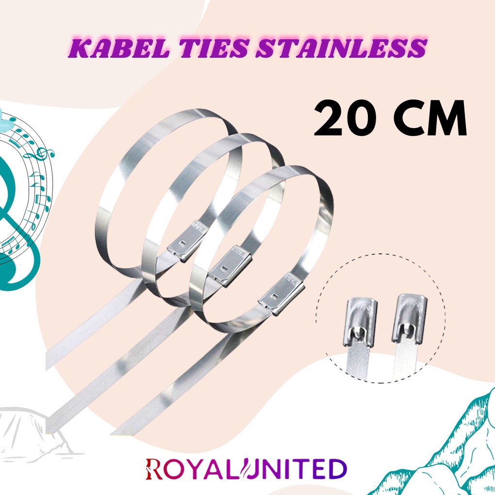 Kabel Ties Stainless Steel Cable Ties 20 cm - Kabel Tis Stainless 4.6x20mm 20cm Baja High Quality