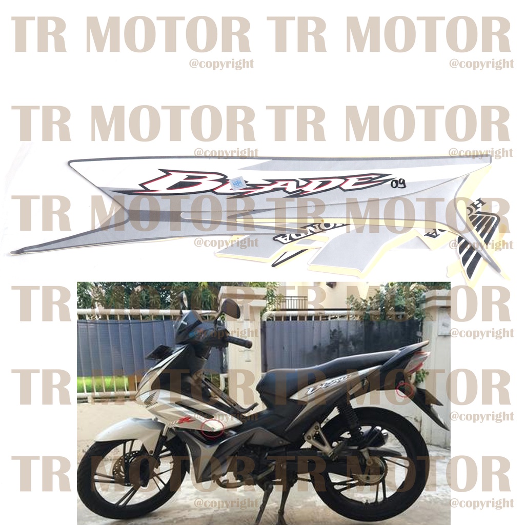 Stiker Motor Blade 110 2009 Sticker Striping Lis Full Set Motor