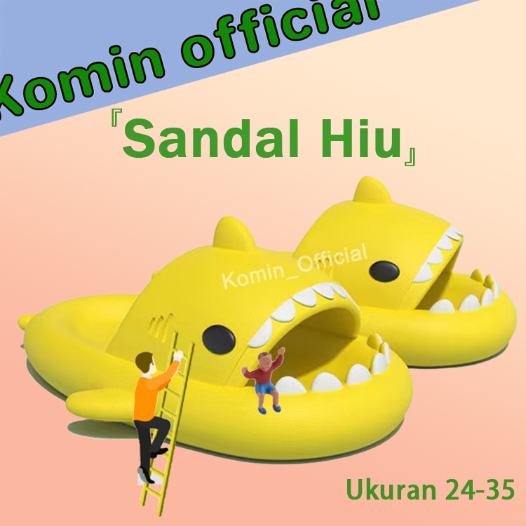[Ukuran 24-35] Komin Sandal Anak Perempuan Lucu Sandal Hiu Slip On Sandal Anak Laki Laki Import Sendal Cewek Cartoon Anti Slip Sandal Cowok Korean Kids
