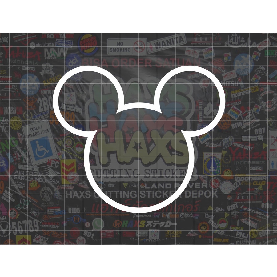 Cutting Sticker Mickey Mouse Outline Ukuran 8 Cm Untuk Motor Mobil