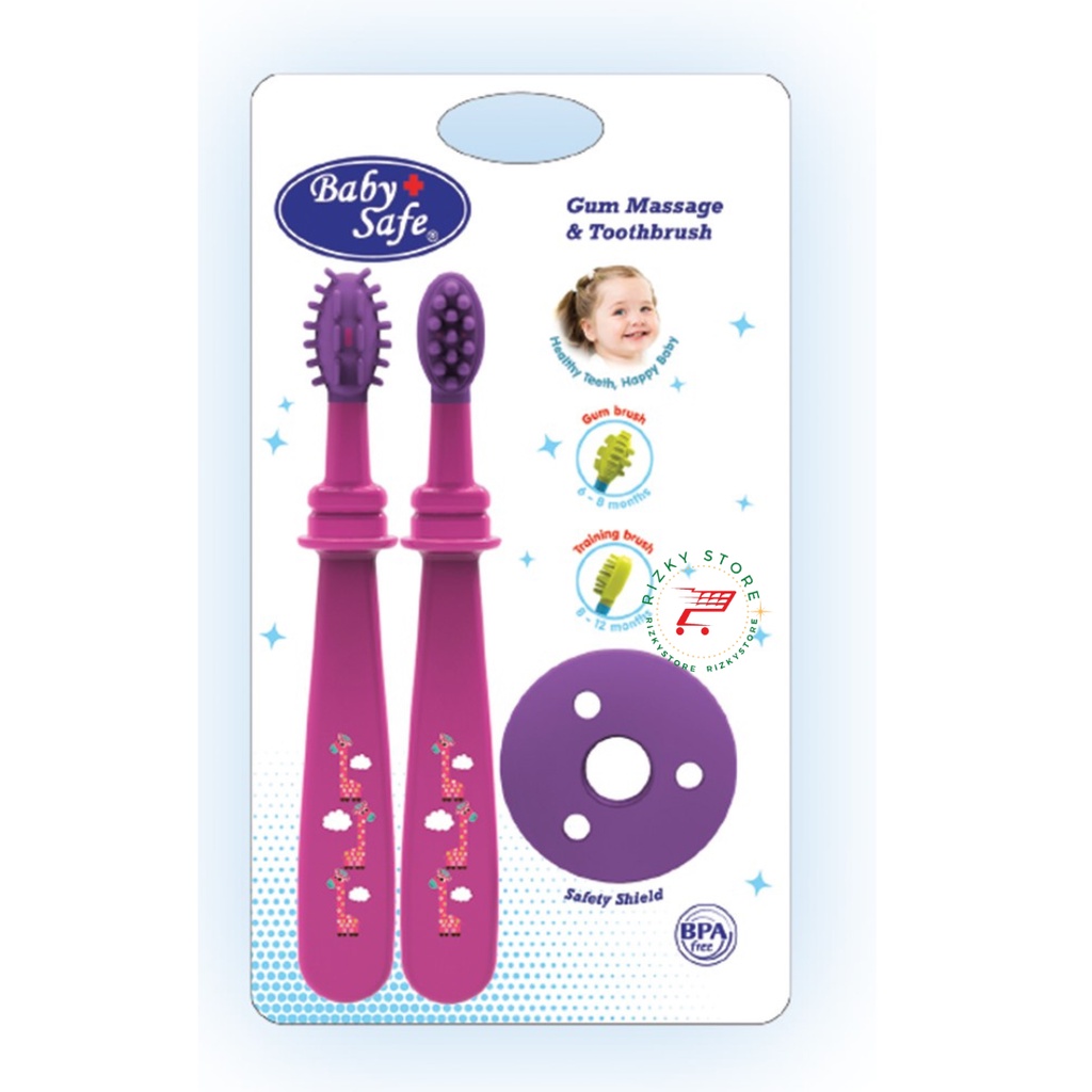 Baby Safe TB003 Gum Massage &amp; Tooth Brush/Sikat gigi silicone bayi/Silicone Toothbrush baby