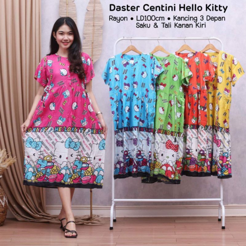 Daster Centini 90.000 dapat 3 motif dada kancing aktif 2 baris tali kanan dan kiri bahan rayon.