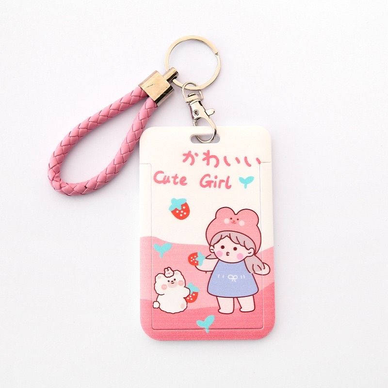 Nana Card Holder Pelindung Kartu Motif Kartun Gaya Korea Untuk Sekolah/ Kantor