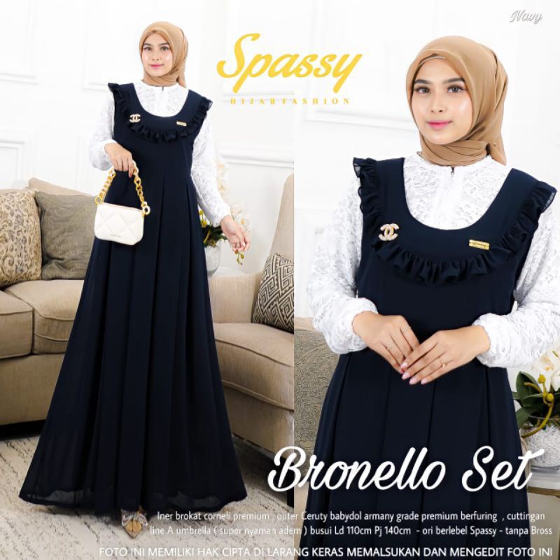 BRONELLO SET | GAMIS CERUTY POLOS MIX BRUKAT COMELI