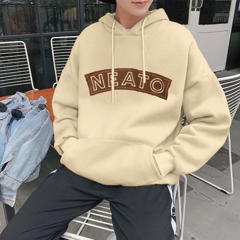 Hoodie Oversize Neato - Bordir - Bahan Fleece - Size XXL - Baju wanita - Hoodie Wanita