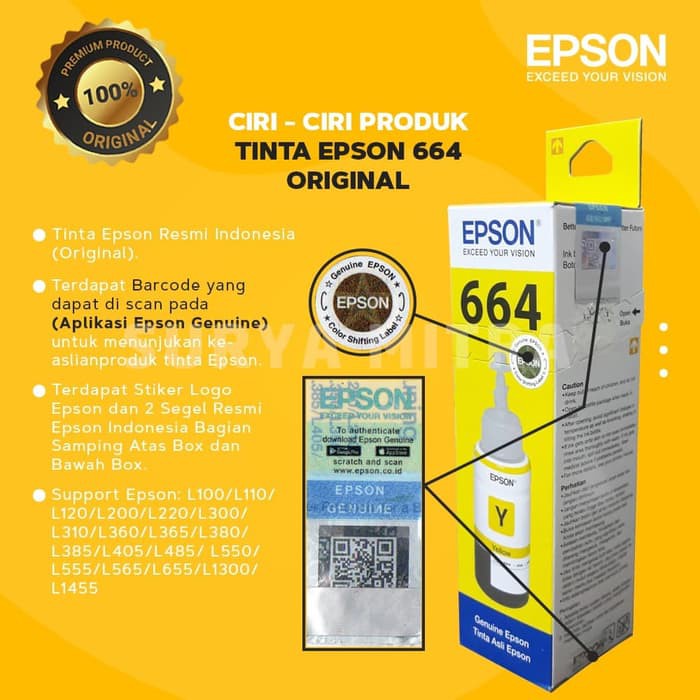 TINTA EPSON 664 L100 ORIGINAL