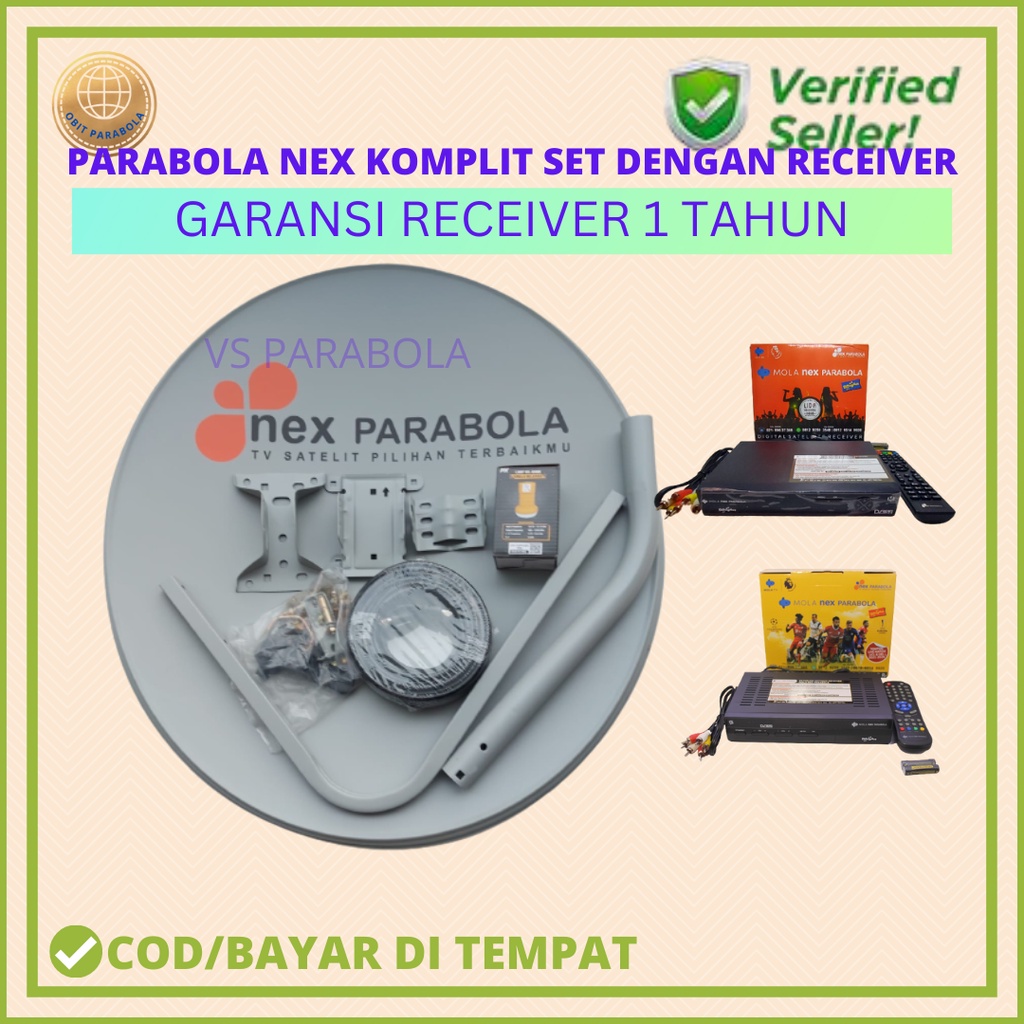 PARABOLA ANTENA NEX PARABOLA SOLID 60 CM KOMPLIT RECEIVER