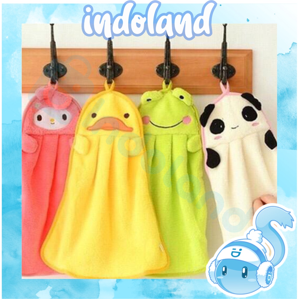 ☀INDOLAND☀ R013 Lap Tangan Handuk Gantung Karakter Cartoon Hand Towel Lucu Kain Grosir Murah Import