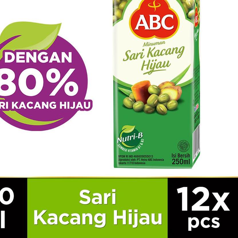 

COD✔️ABC Minuman Sari Kacang Hijau 250 mL x 12|KD8