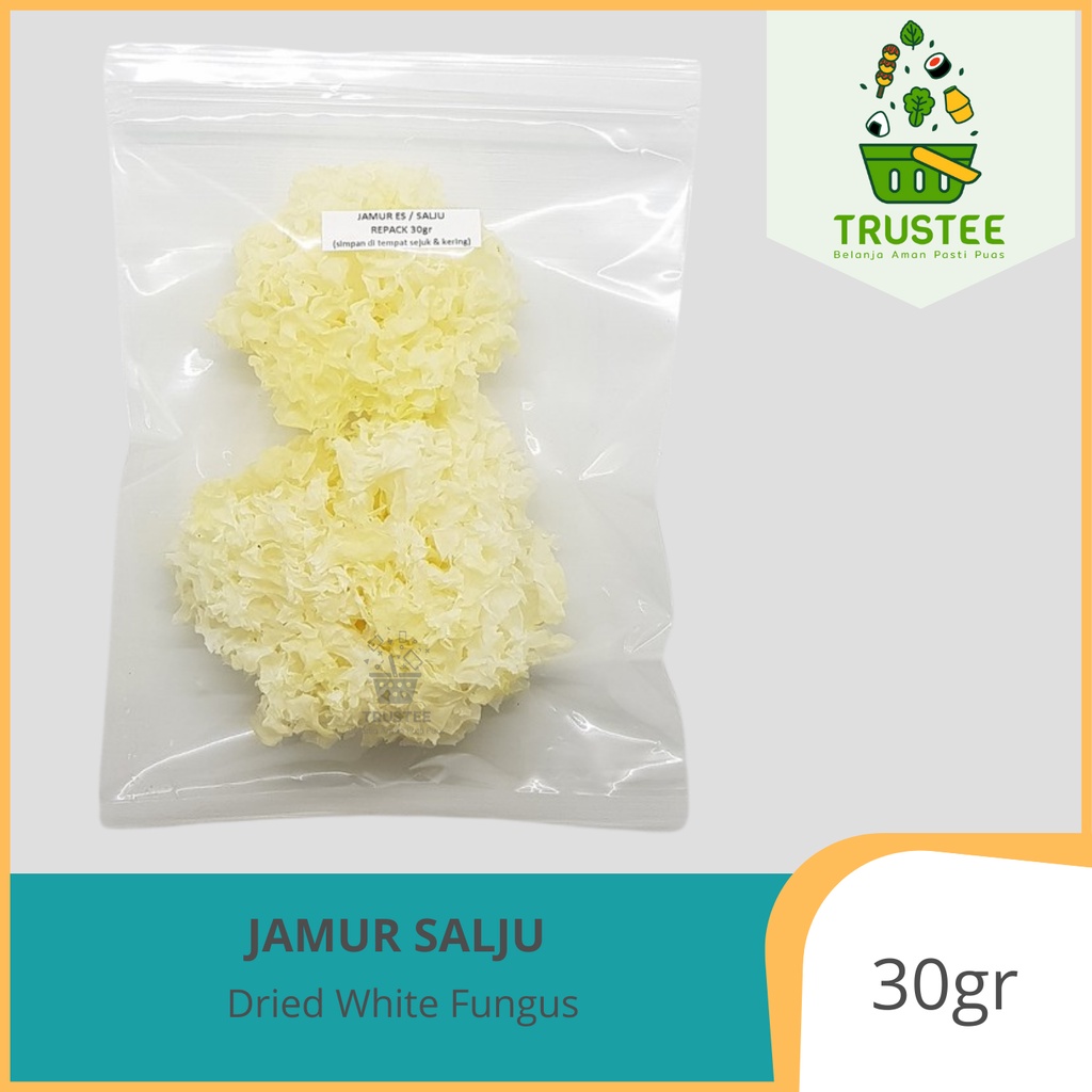 Jamur Putih Salju Kering / Es / Bai Mu Er / Dried White Fungus 30gr (klik 15pcs = UTUH 500gr)