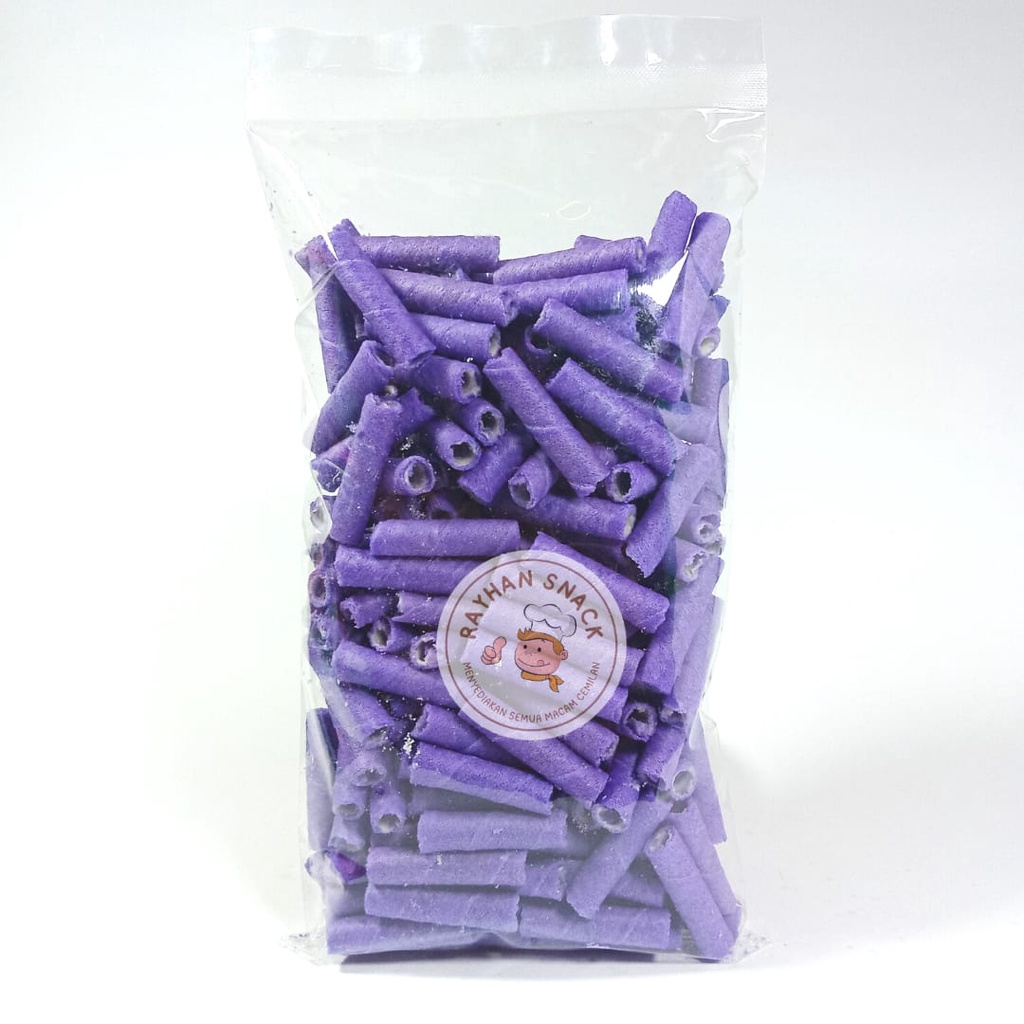 

Wafer Roll Astor Mini Varian Blueberry 160gr / Wafer Stick Roll Kiloan Enak