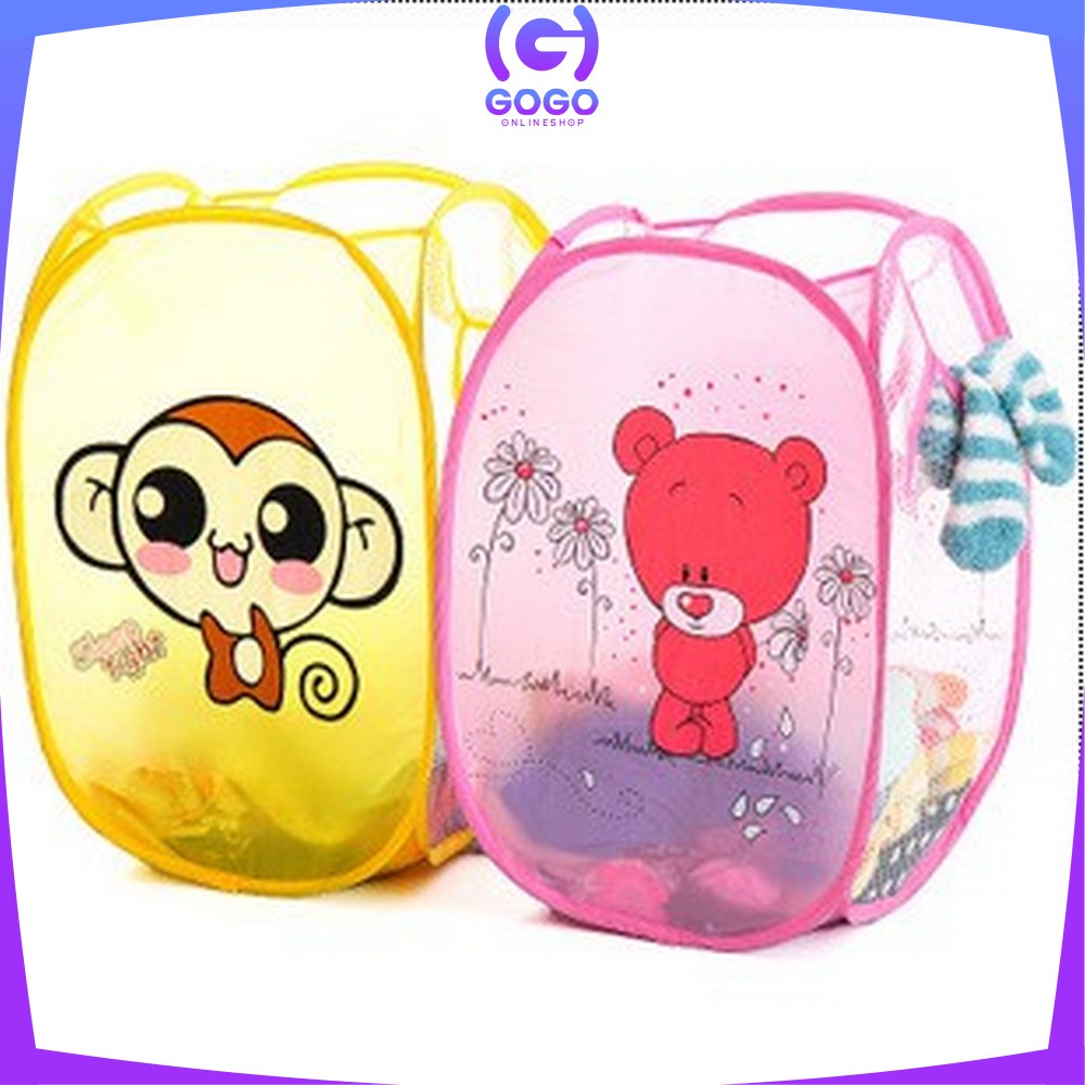 GOGO-C500 Keranjang Baju Kotor Lipat Karakter/ Laundry Bag Keranjang Cucian / Keranjang Portable Serbaguna