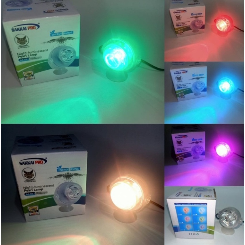 LAMPU SOROT AQUARIUM NIGHT LUMINESCENT PEARL LAMP SAKKAI PRO AA-1W