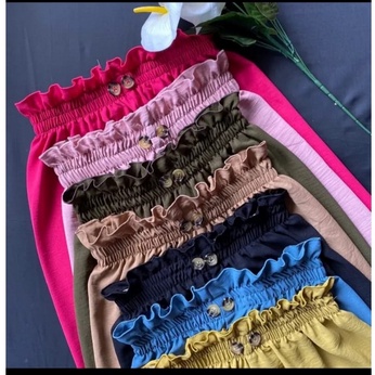 CELANA HW JUMBO CREPE CURLY VARIASI 2 KANCING MODEL STYLISH KEKINIAN