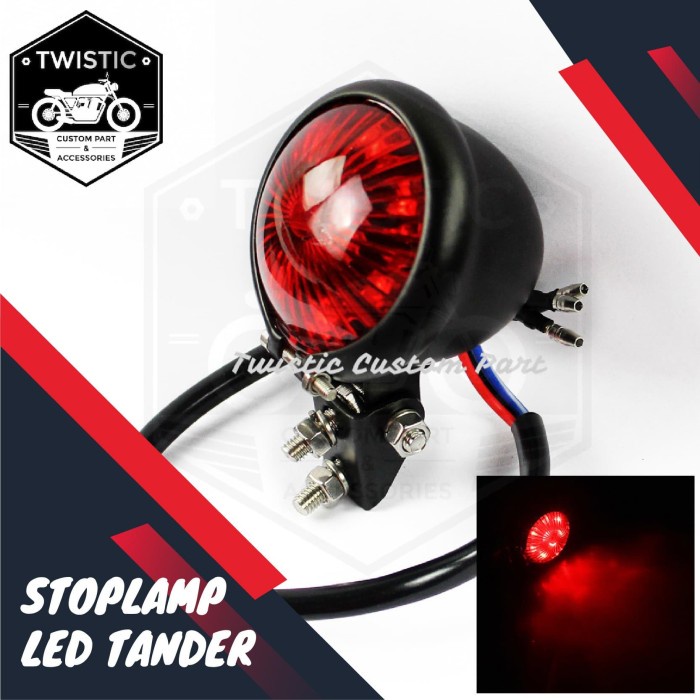 Stoplamp LED Tander Lampu Belakang Motor Kawasaki W175 CB Harley