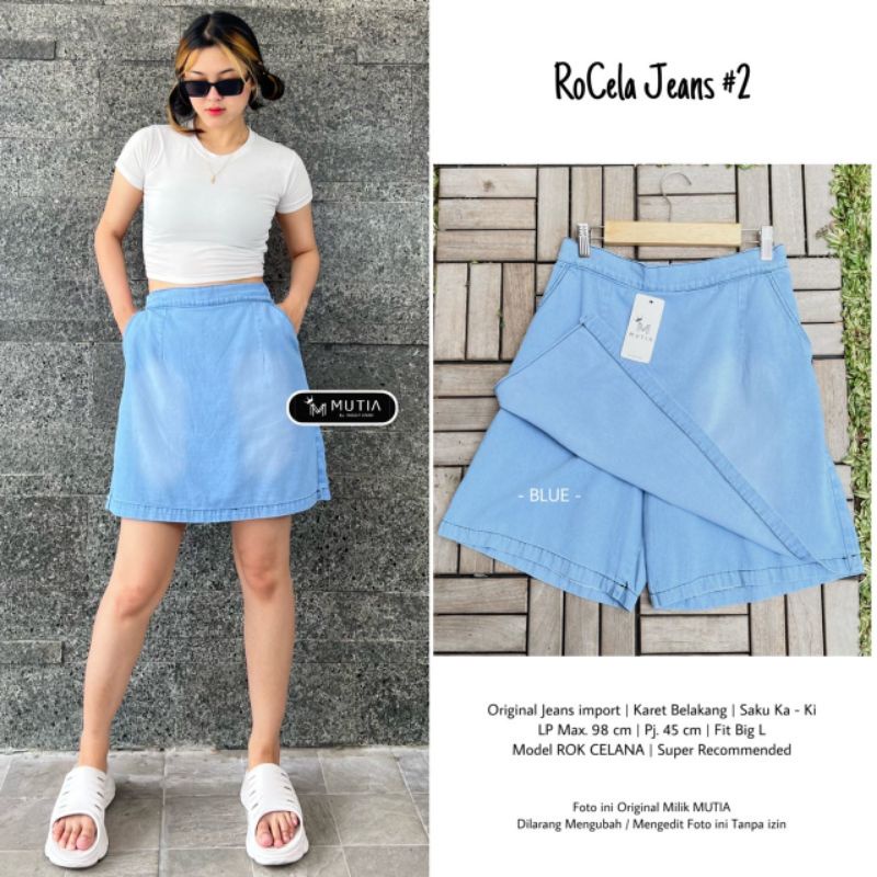 ROCELA JEANS SHORT PANTS CELANA ROK ORI MUTIA