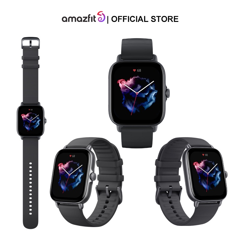 Amazfit GTS 3 Smartwatch 1.75&quot; Amoled fashion screen GPS 5 ATM Waterproof jam tangan with  SpO2 Heart Rate Female Cycle Monitoring Sleep