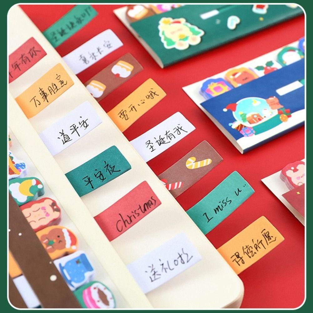 [Elegan] Tab Strip Kartun 240lembar N Kali Sticky Bookmark Christmas Series Diposting Catatan Tempel