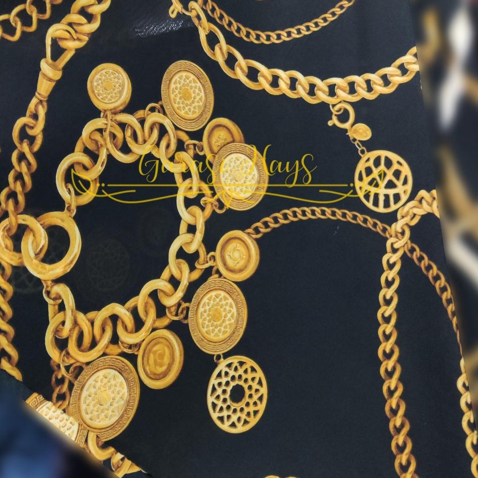 Harga Bersahabat Kain Silk Satin Sutra Motif Versace Michael Kors Lebar 150 cm