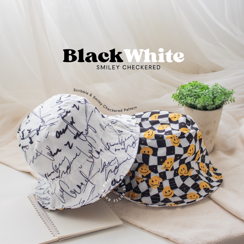 NOTTE -  Reversible Bucket Hat Checkered Pattern Series