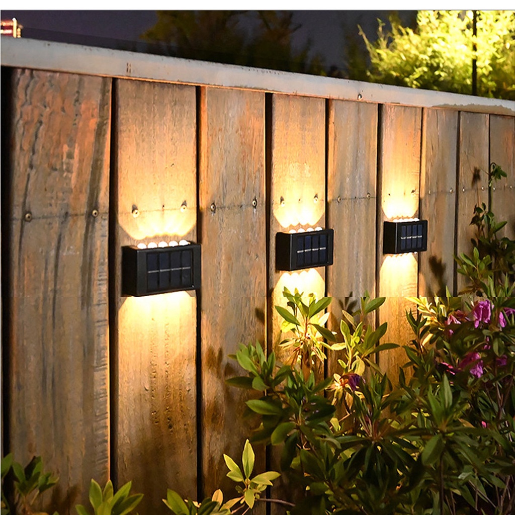 Ramadan 2pcs Lampu Dinding Outdoor 6-Led Waterproof Solar Powered Wall Lamp For Garden / Outdoor Decoration