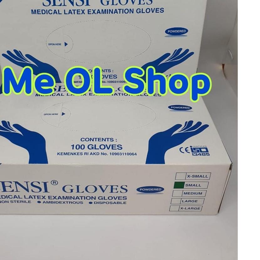 SARUNG TANGAN SENSI LATEX GLOVES 100 PCS