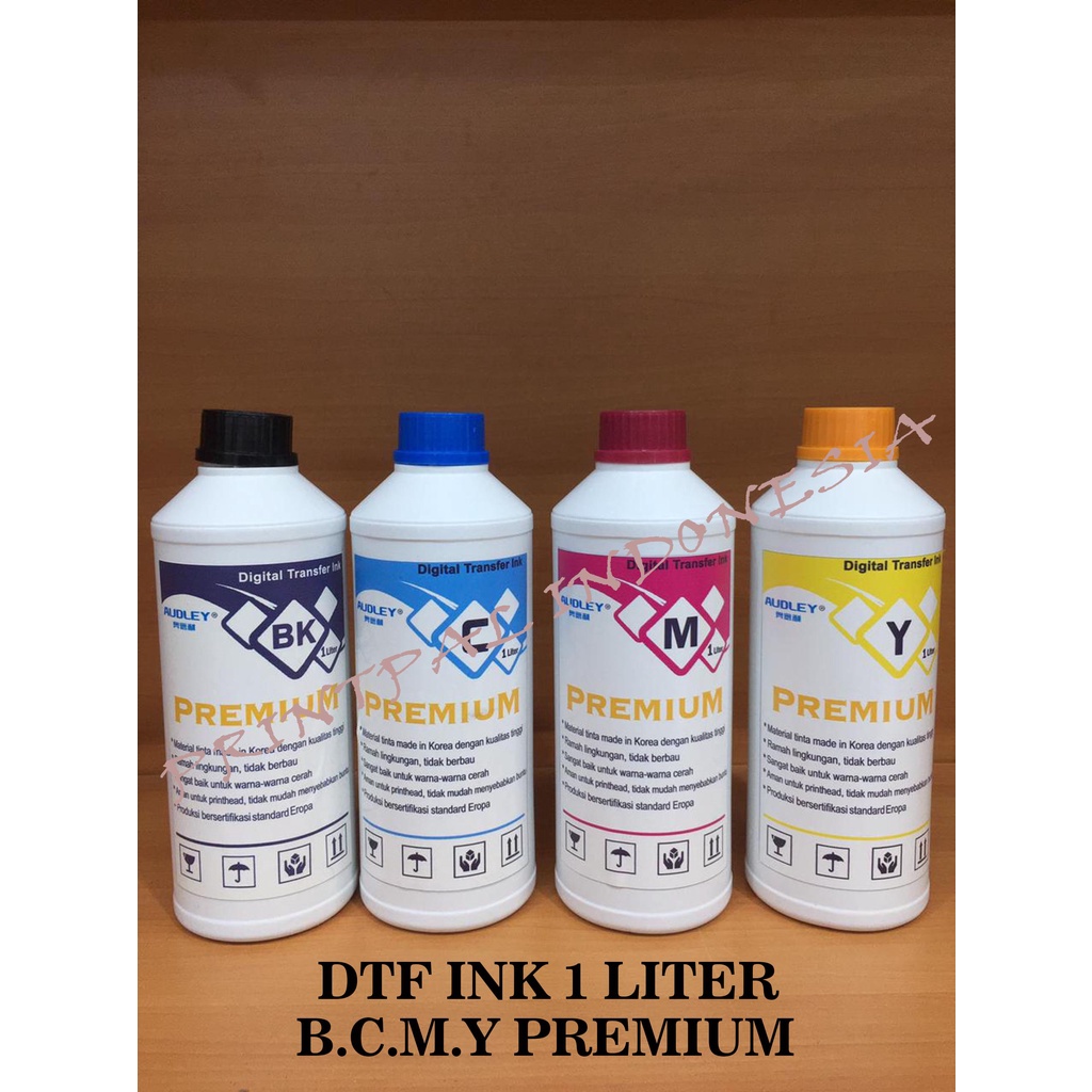 Tinta DTF (Digital Transfer Film) merk AUDLEY Premium 1 Liter (B,C,M,Y)