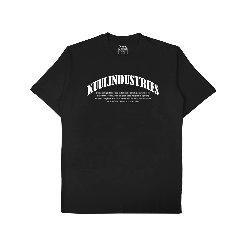 Kuul Industries -Tshirt Kaos Baju Distro Pria Cowok Laki Justify Fight Black | Cotton Katun Pria Wanita  | Kaos Oblong Sablon Lengan Pendek | StreetWear |Keren |Murah