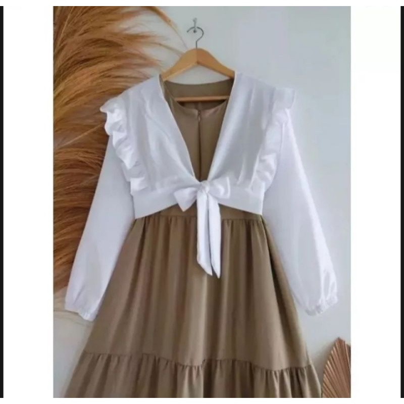 GAMIS SHAKILA TERBARU / 2 IN 1 SETELAN ROMPI /PAKAIAN WANITA TERBARU 2022/ REMPEL KEKINIAN / PAKAIAN