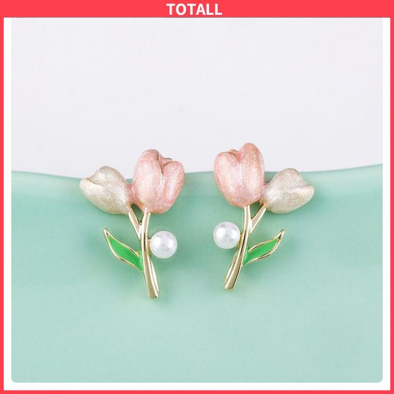 COD Anting S925 Silver Plated Soft Tulip Earrings Female Earrings Asesori-Totall