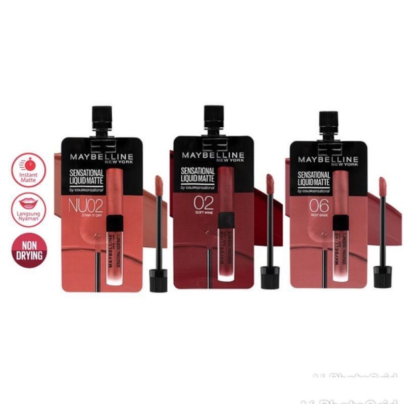 [BPOM] MAYBELLINE NEW YORK LIP CREAM SACHET SOFT WINE 02 / LIP MATTE MAYBELLINE SACHET MURAH BPOM LI