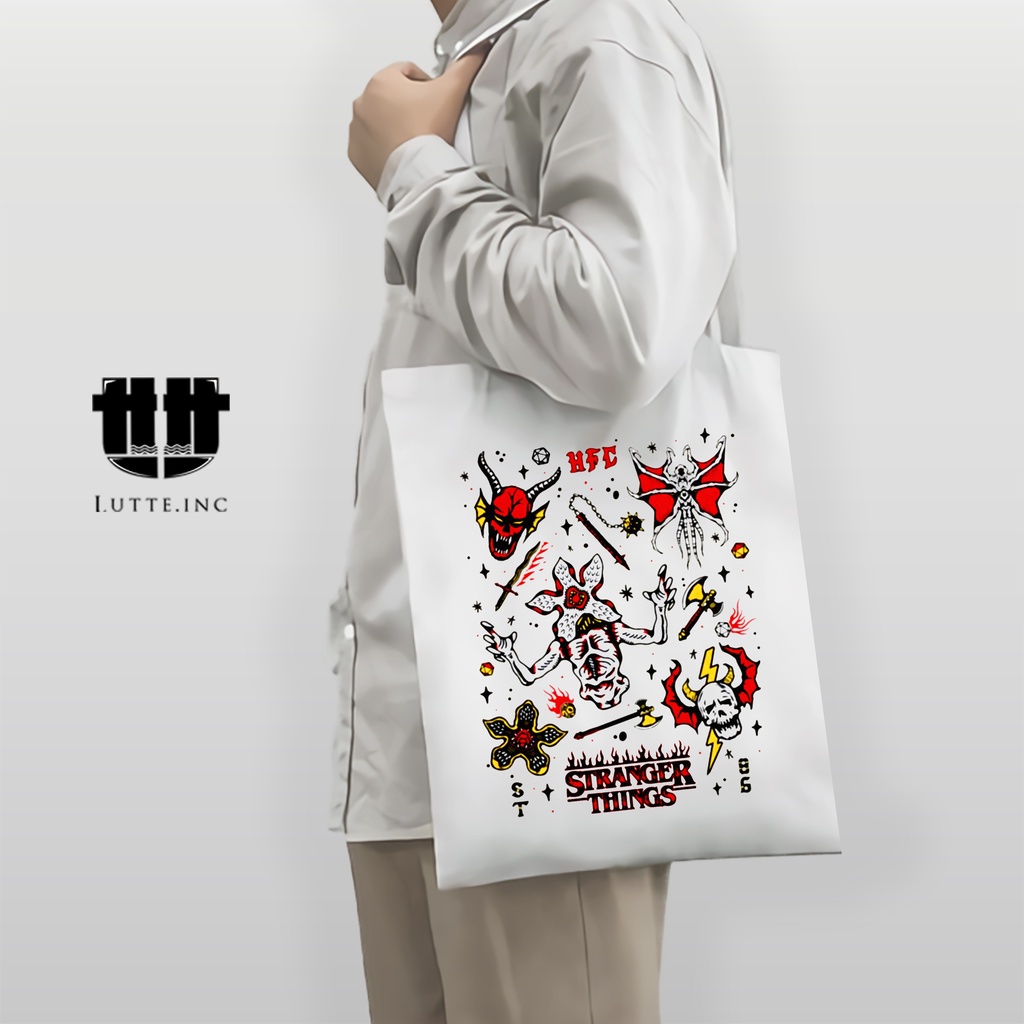 TERBARU ToteBag Stranger Things Tote Bag Kanvas Premium Lutte.Inc