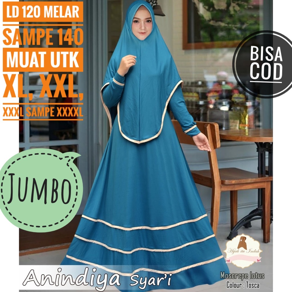 LD 110-140 GAMIS SYARI BRUKAT ANINDIYA / GAMIS SYARI BROKAT / BAJU PESTA BROKAT JUMBO XXXXL