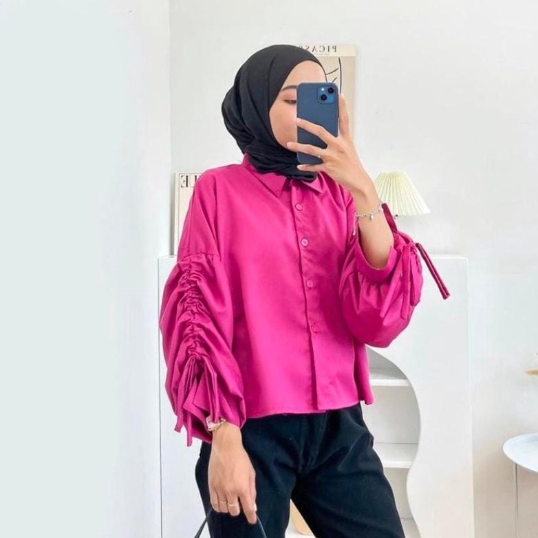 KEMEJA &amp; BLAZER LENGAN SERUT TOYOBO | JEMIMA BLOUSE | KEMEJA LENGAN SERUT OVERSIZE