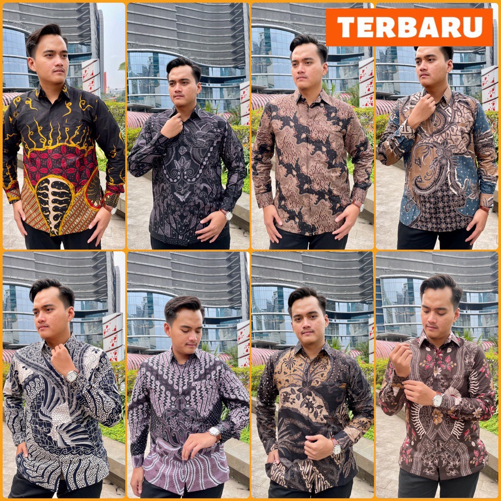 Batik Usman Kemeja Batik Pria Lengan Panjang Lapis Furing Bahan Katun Pekalongan / Batik Premium Slim Fit Seragam