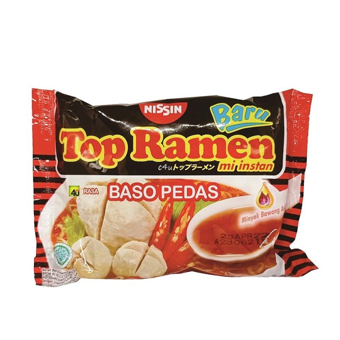 

SALE Nissin Top Ramen Mi Instan Rasa Baso Pedas 75 gram