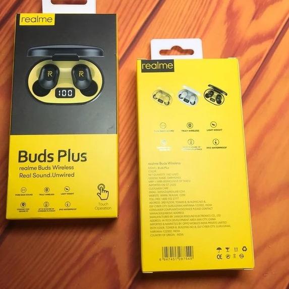 10.10 BIG SALE FASION Headset Bluetooth Realme Buds Plus TWS Airdots Wireless LED Handsfree Earphone