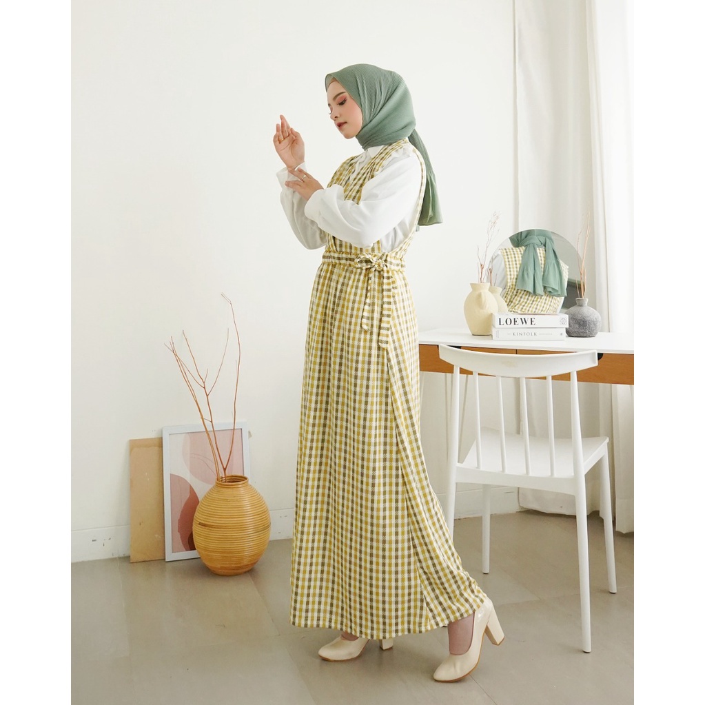 Dress Maxi Square | Dress Wanita Motif Kotak