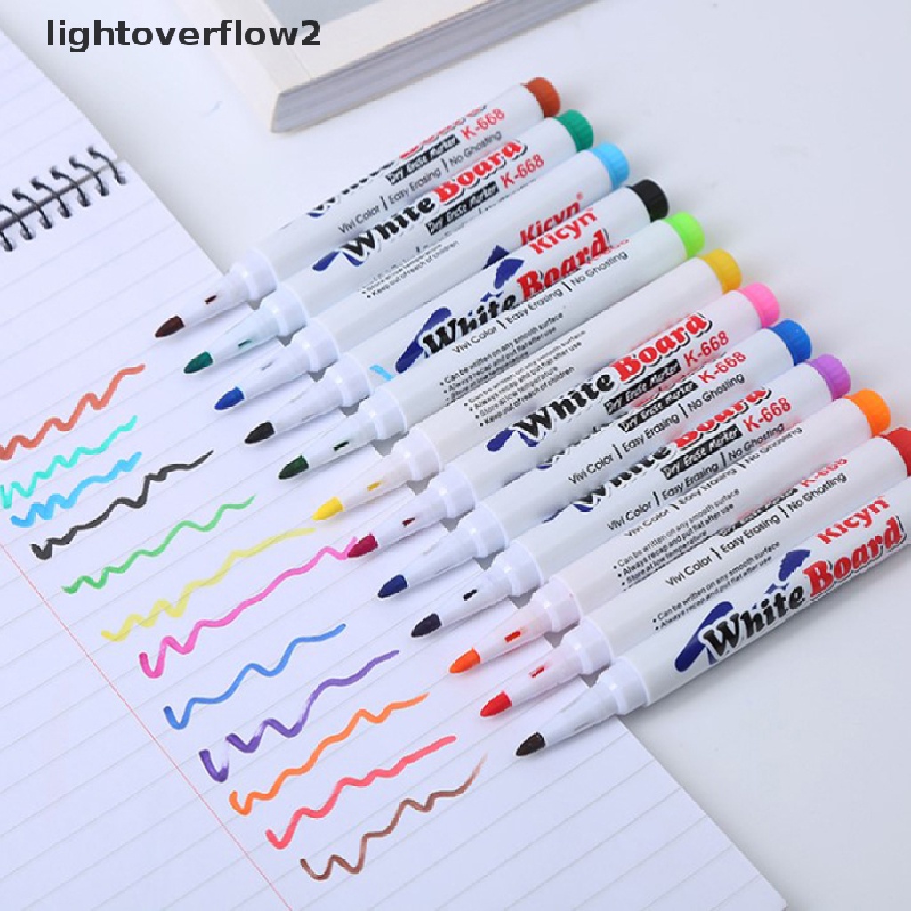 (lightoverflow2) 8 / 12 Warna / Set Spidol Papan Tulis Air Ajaib Untuk Edukasi Dini Anak