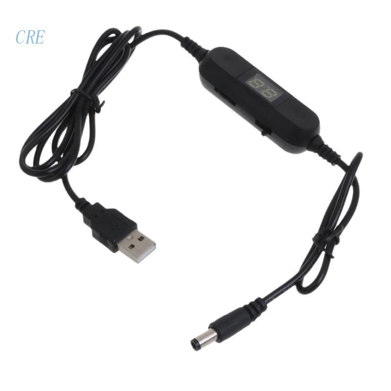 Cre LR03 LR6AA 9V Kabel Power 130cm USB Ke 5.5x2.1mm 1.3V-12V Adjustable