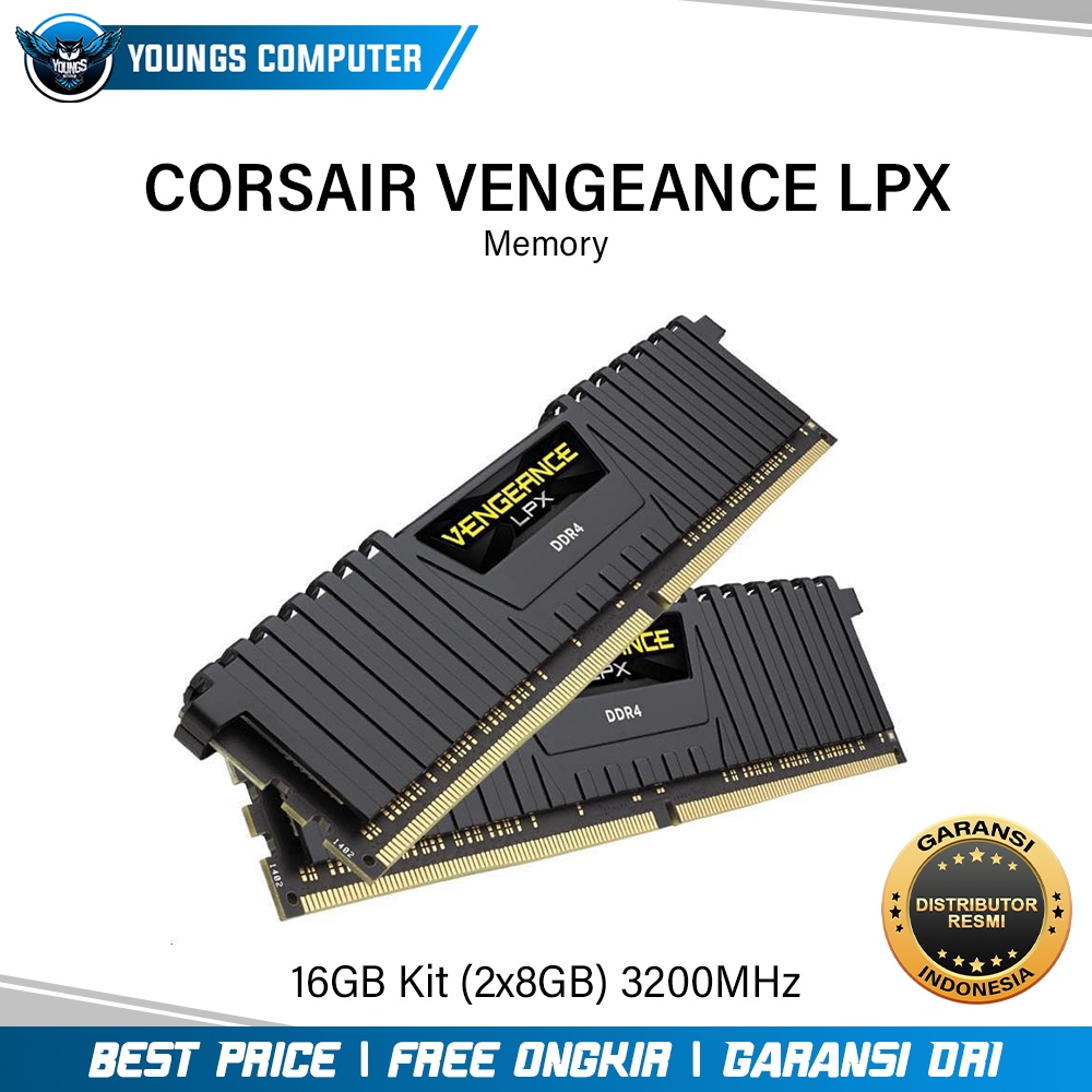 RAM Corsair Vengeance LPX 16GB KIT DDR4 3200MHz (2x8GB) Black PC 3200