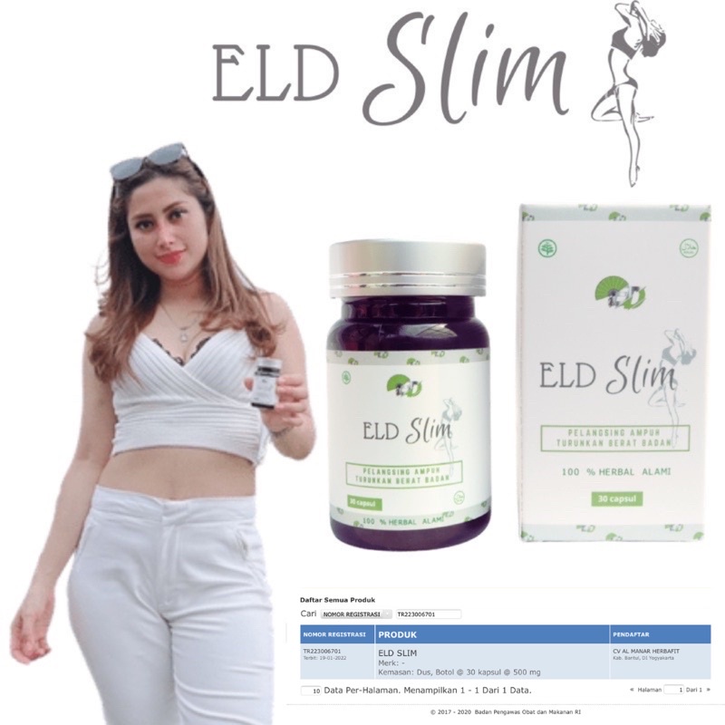 ELD SLIM Pelangsing Herbal Alami BPOM || Penghancur lemak || Melancarkan BAB