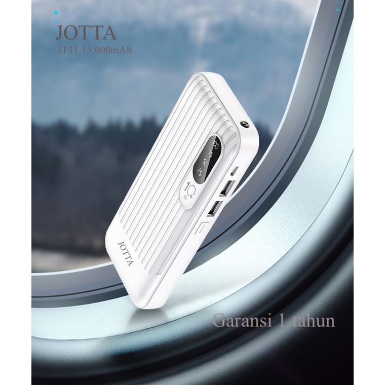 Powerbank JOTTA type JT 31 kapasitas 15.000 mah garansi 2 tahun universal For handphone xiomi ,samsung,iphone,oppo dan gadget lainya.